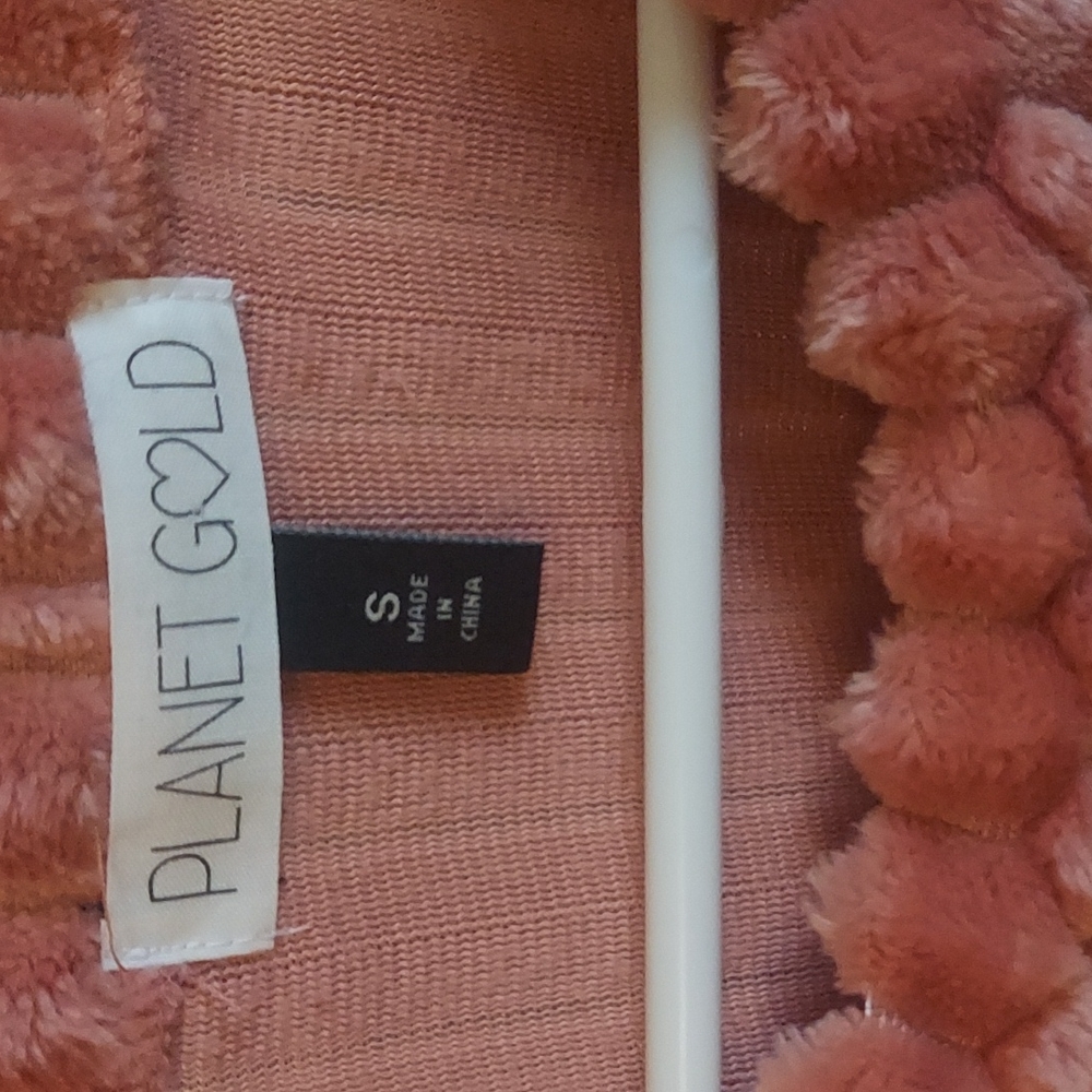 Planet Gold Soft Plus wide ribbed Blush, crop sweater. Oversized Small - Picture 7 of 14